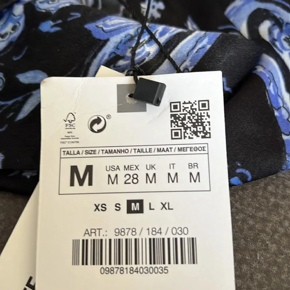 ZARA | Blue | PRINTED SHIRT DRESS - Picture 6 of 7